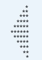 solid left half diamond pattern program in c
