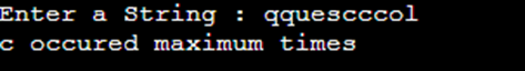 Python program to print maximum occurred character in the string