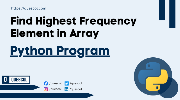 Find Highest Frequency Element in Array