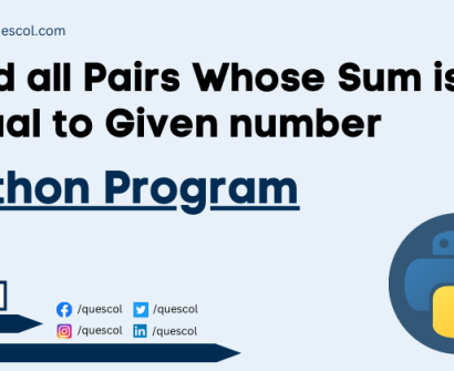 Find all Pairs Whose Sum is Equal to Given number in Python