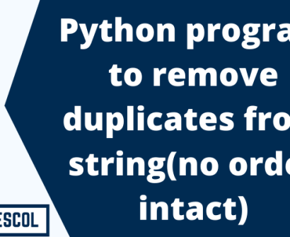 Python program to remove duplicates from string(no order intact)