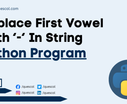 python program to Replace First Vowel With - In String
